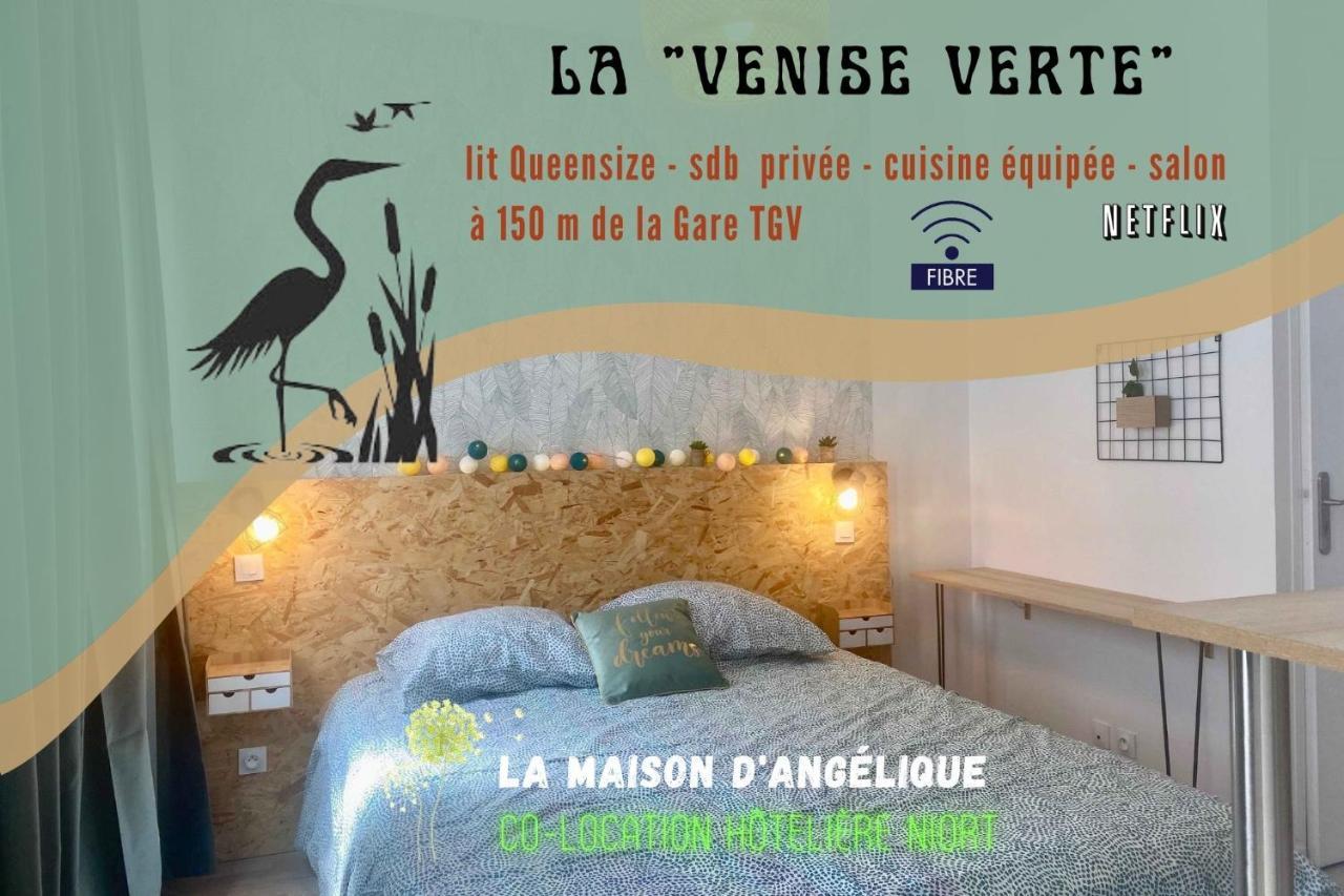 La Maison D'Angelique - Colocation Hoteliere A 150M Gare Tgv- Grande Cuisine Equipee & Salon - Fibre - Netflix Νιόρ Δωμάτιο φωτογραφία